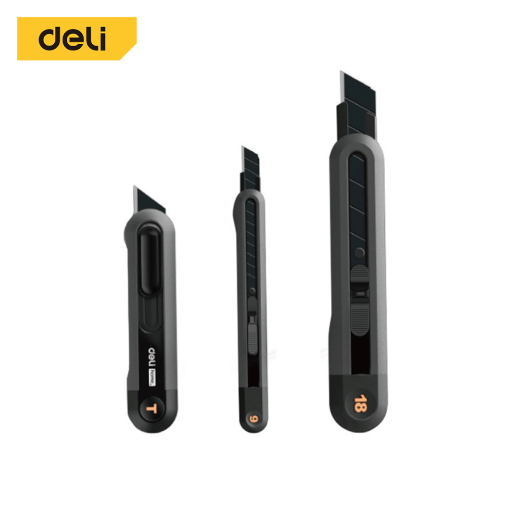 คัตเตอร์ DELI HT4003-GR-01 แพ็ค 3ชิ้น สีดำ